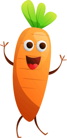 Happy carrot character